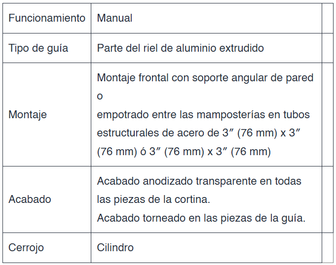 Cortina de seguridad 671